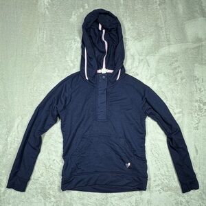 Crewcuts J.Crew Girls Supersoft Half Zip Hoodie Navy Blue Purple Pullover 6/7